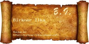 Birkner Ilka névjegykártya